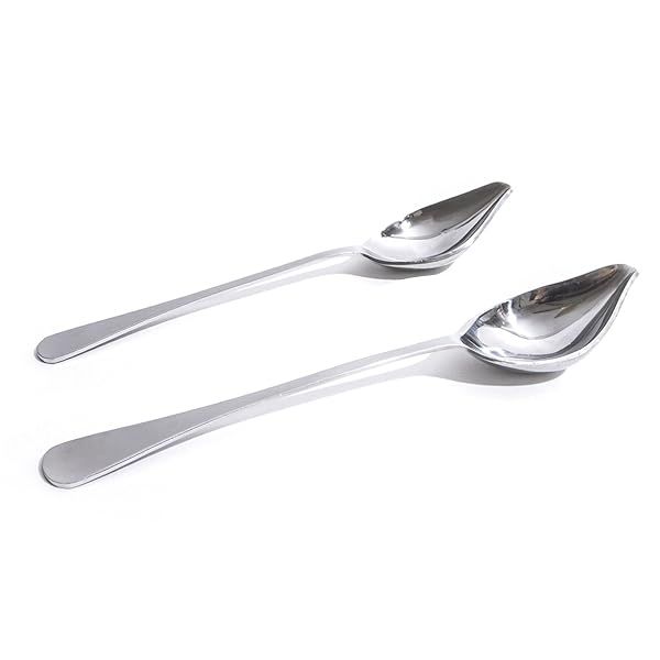 Professional 2-Piece Culinary Saucier Plating Kit: Precision Sauce Decorating Spoons with Stainless Tapered Spouts
