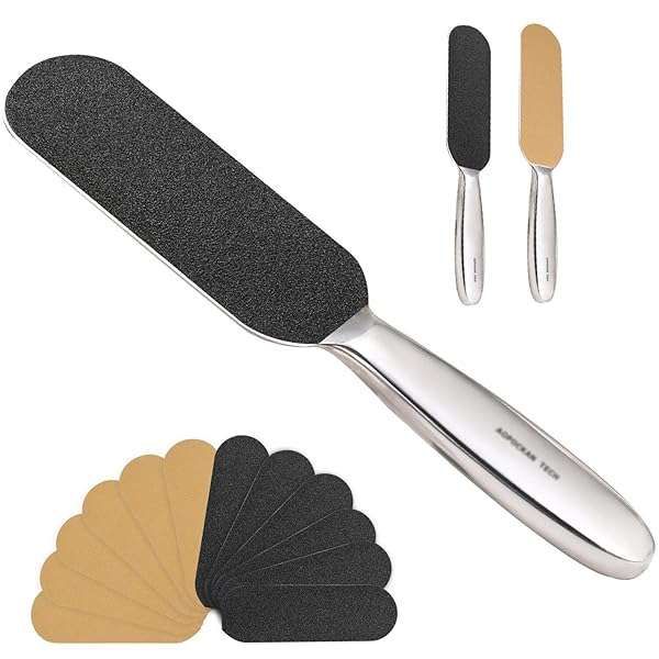 Professional Pedicure Foot File: Coarse & Fine Double-Sided Stainless Steel Callus Remover for Cracked Skin & Corns