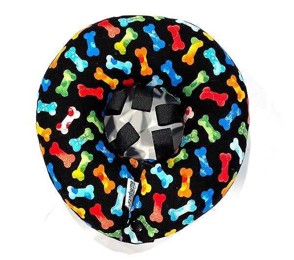 Puppy Bumpers Tossed Bones 100 Cotton Safety Fence Collar Made in USA for Pets 10-13 Inches