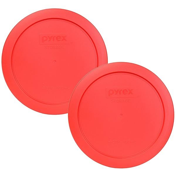Pyrex Bundle: 2 Items - 7201-PC 4-Cup Red Plastic Food Storage Lids for Easy Meal Prep