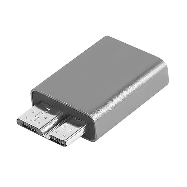 QIANRENON USB 3.0 Micro B Adapter: Type-C to Micro B Connector for MacBook Pro, Galaxy S5/S8/S9/S10, Mobile Hard Disks - Grey