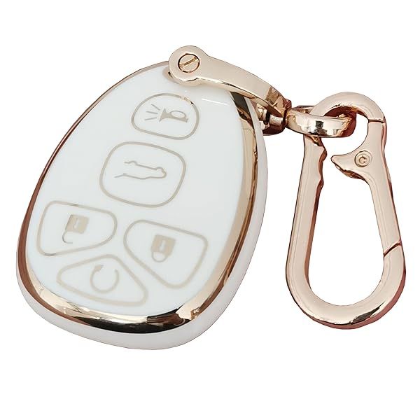 QIXIUBIA for Chevrolet Key Fob Cover Keyless Remote Smart Key Fob Shell with Keychain Fit for Chevy Suburban Tahoe Traverse Buick Enclave Cadillac
