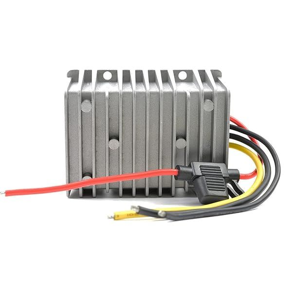 QJFCare Golf Cart DC DC Converter Regulator 36V 48V to 12V 20A Power Supply Module Waterproof Voltage Reducer for Golf Carts and Trucks