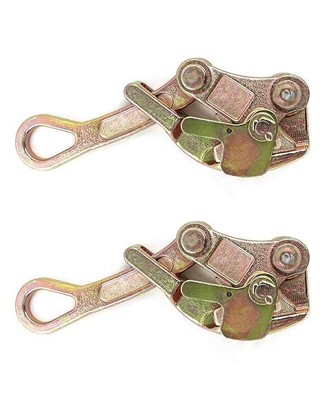 QWORK 2 Pack 2 T Cable Grip Wire Grip Steel Rope Jaw Puller for Wire Rope, Pulling 4408 Lbs
