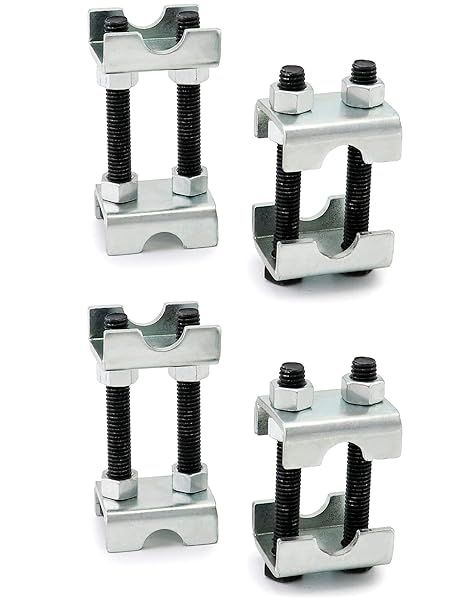 QWORK 2 Way Adjustable Spring Spacer 4 Pack Mini Coil Spring Compressor for Strut Shock Absorber Spreads or Compresses Coil Springs