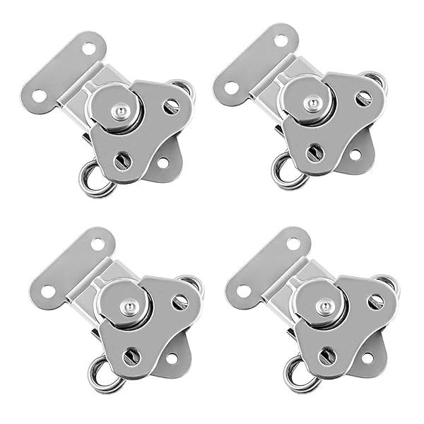 QWORK Heavy Duty Stainless Steel Latch 4 Pack for Flight Cases and Equipment Boxes 2 Inch x 1.5 Inch High Load Capacity Anti-Corrosion