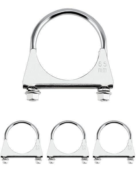 QWORK Stainless Steel U-Bolt Muffler Exhaust Clamp (2.5