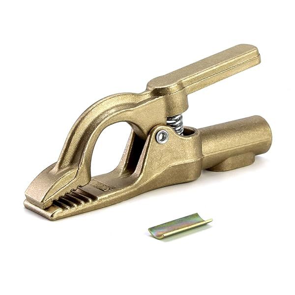 QWORK Welding Bronze Ground Clamp - 500A, 1.6 lbs, Durable & Reliable for Efficient Welding