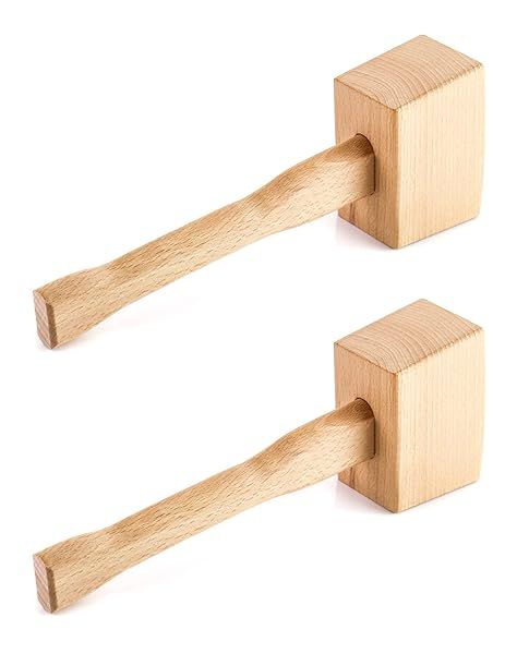 QWORK Wooden Mallet, 2 Pack 9.5