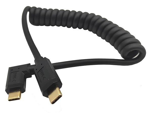 Qaoquda USB C Cable 3.1 Male to Male Coiled 3FT - 10Gbps Fast Charging & Data Extension