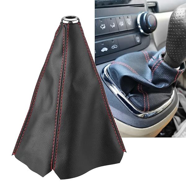Qiilu Universal Gear Stick Cover Leather Shift Boot Dust Cover for Cars Black Gear Gaiter Shift Knob Protection