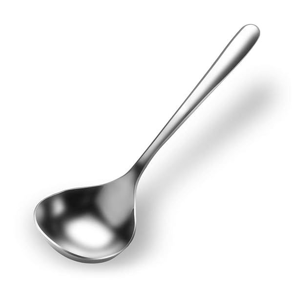 Qualizon 18/8 Stainless Steel Mini Ladle - Deep Soup Spoon & Ramen Spoon (6.7 inch) for Perfect Serving