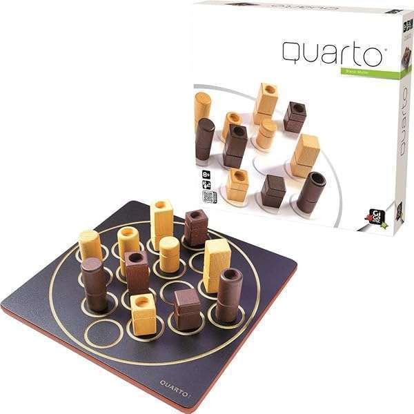 Quarto: Engaging Wooden Strategy Board Game for 2 Players | Fun for Ages 8+ | Quick 15-Minute Playtime