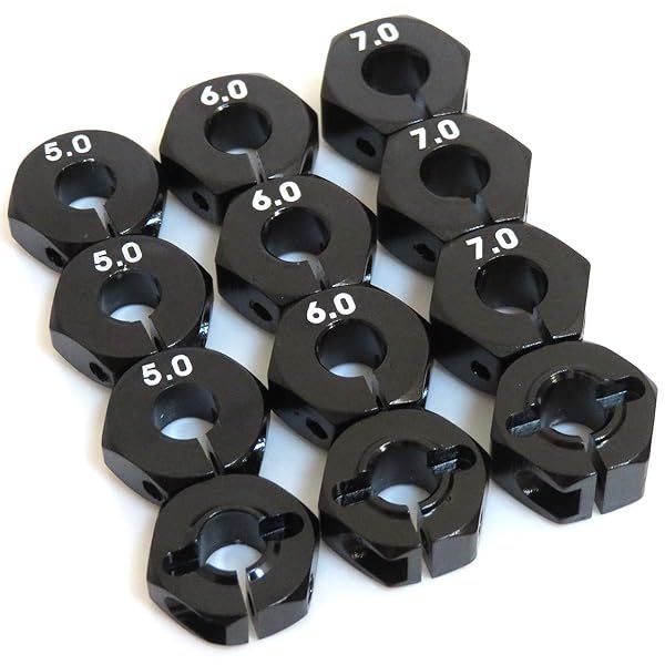 RC Aluminum Wheel Hub Clamp 5mm 6mm 7mm Black for 1/10 RC Car Hex 12mm Wheels Rim