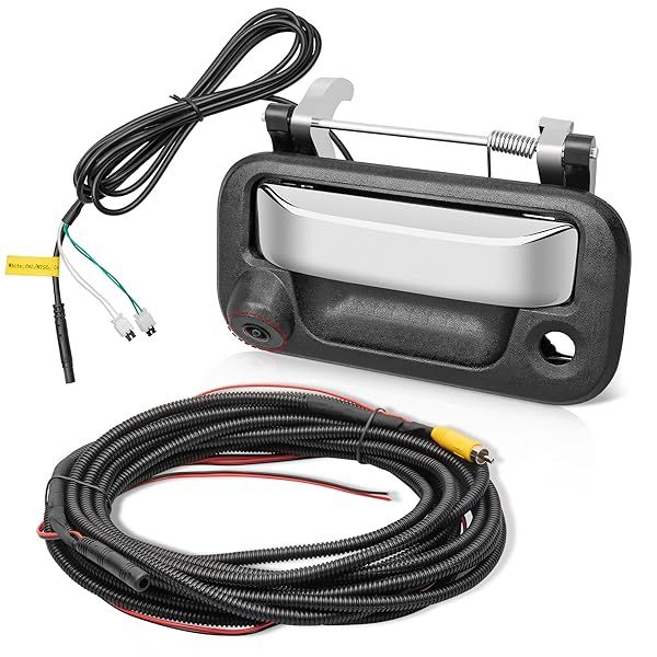 RED WOLF Chrome Tailgate Handle Backup Camera for 2004-2016 Ford F150 F250 F350 F450 F550 - Easy Install & Optional Guidelines