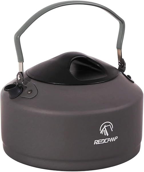 REDCAMP 0.9L Small Outdoor Camping Kettle Lightweight Aluminum Water Pot with Carrying Bag for Easy Travel and Tea Brewing