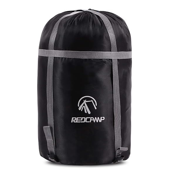 REDCAMP Sleeping Bag Stuff Sack - Compression Sack for Backpacking & Camping | Lightweight & Durable Black M
