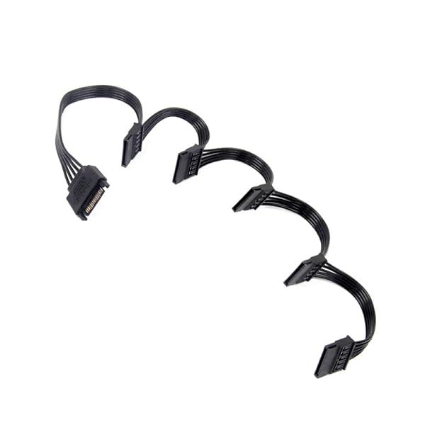 RGEEK 24 Inch SATA Power Splitter Cable 15 Pin to 5 SATA for HDD SSD Optical Drives