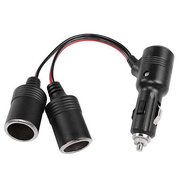 RIIEYOCA 10-Inch 12V/24V Car Cigarette Lighter Splitter Adapter with On/Off Switch - 16AWG Y Splitter Power Cable (25CM)
