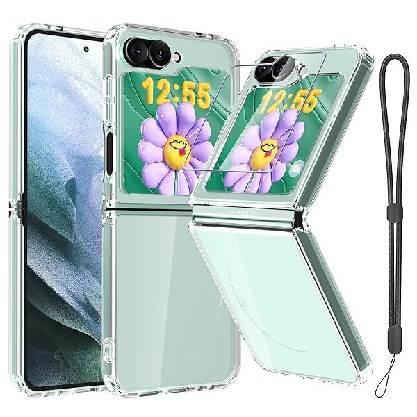 RMOCR Clear Shockproof Case for Samsung Galaxy Z Flip 6 Ultra Thin Slim Fit Hard PC Protective Cover