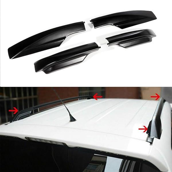 ROADFAR 4PCS Black Roof Rails Rack End Cap Cover for 2006-2012 Toyota RAV4 Sport Utility
