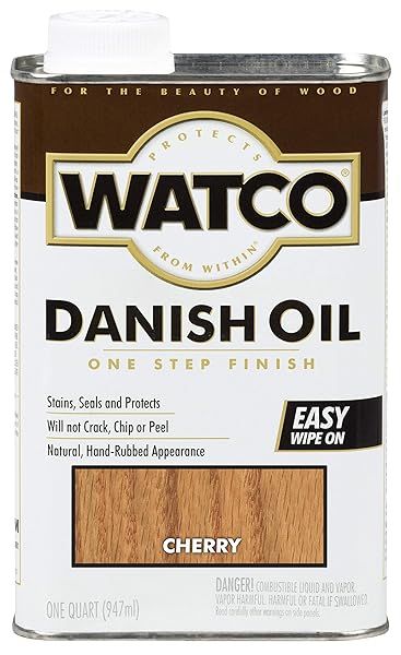RUST-OLEUM Watco Danish Oil Finish Quart - Cherry Wood, 2 lbs | Premium Wood Care