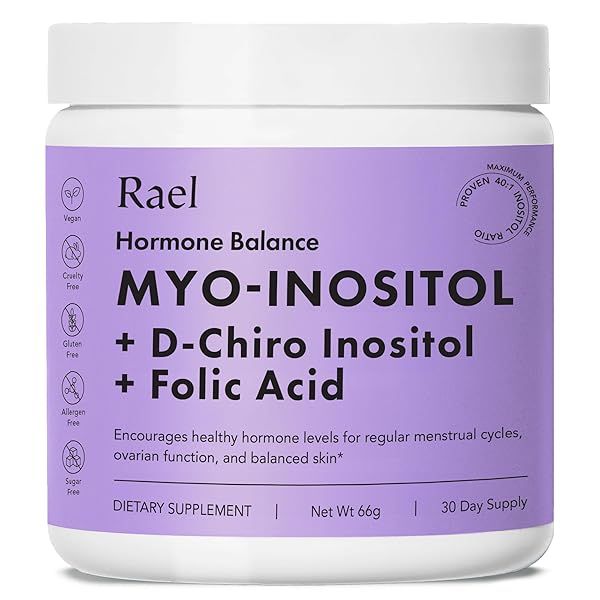 Rael Hormone Balance: Vegan Inositol Powder for Ovarian Support & Vitamin B8 - 30 Servings