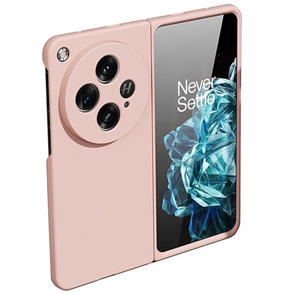 Ranyi Ultra Slim Thin Matte Folding Case for OnePlus Open 360 Full Body Protection Shock Absorbing Silicone Rubber Pink Cover 2023