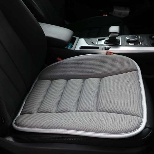 RaoRanDang Memory Foam Car Seat Cushion - Thin 20x18.5x1.2 Inch Grey Cushion for Comfort in Cars & Trucks