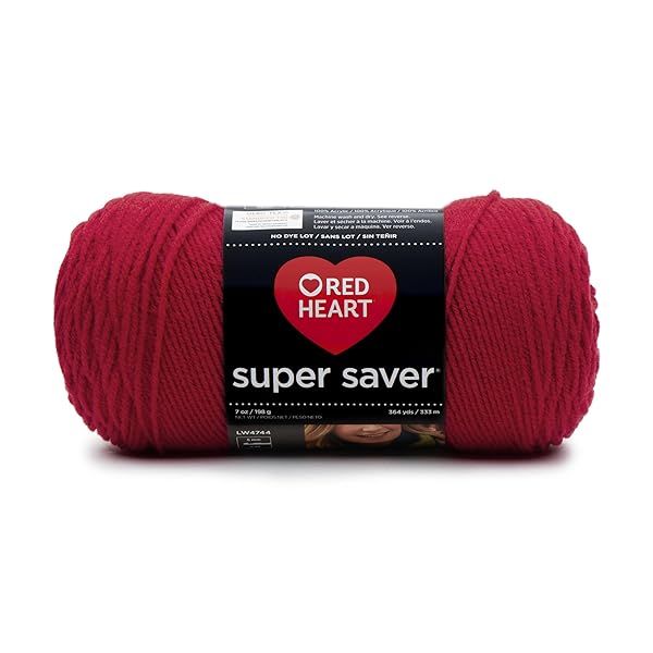 Red Heart E300.0319 Super Saver Yarn in Cherry Red - Affordable, High-Quality Crafting Material