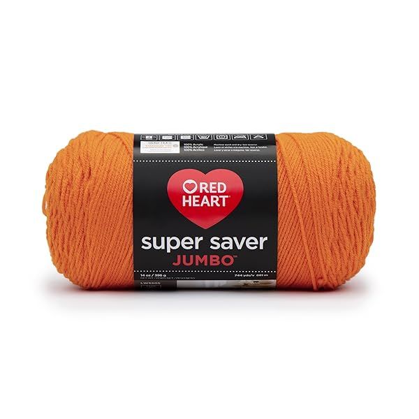 Red Heart Super Saver Jumbo Yarn in Pumpkin: Perfect for Fall Crafts & Projects