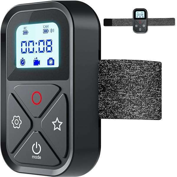 TELESIN Magnetic Wireless Remote for GoPro: LCD Display Wrist Strap for Hero 13, 12, 11, 10, 9, 8 - Perfect for Cycling & Hiking
