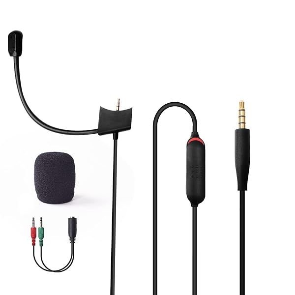 Replacement Cable with Boom Microphone for Bose QC35ii QC35 Headphones Compatible with PC Laptop PS4 PS5 Xbox One Controller