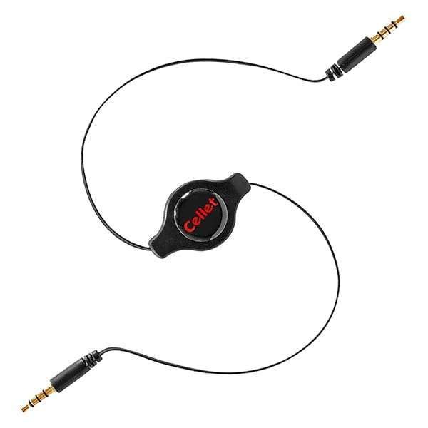 Retractable 3.5mm Stereo Aux Cable for iPods, MP3 Players & Audio Devices - Tangle-Free Solution