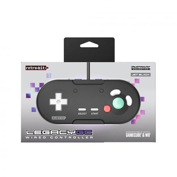 Retro Bit Legacy GC Wired Controller for GameCube and Wii Black Official Original