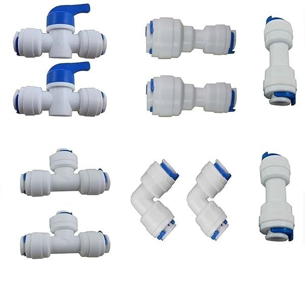Reverse Osmosis Systems Quick Connect Fittings Combo 1/4 Inch OD Push In Ball Valve T I L 1/4 to 3/8 Inch Type
