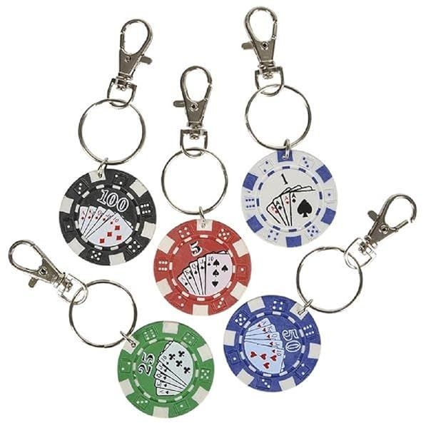 Rhode Island KCPOKER Poker Chip Keychain Set - 12 Pack for Gamers & Collectors
