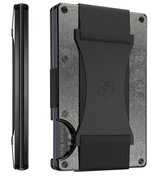 Ridge Wallets for Men Slim Minimalist Front Pocket RFID Card Holder Wallet Stonewashed Titanium