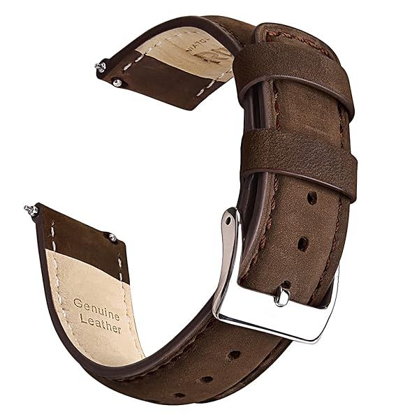 Ritche Classic Vintage 20mm Leather Watch Band for Galaxy Watch 6 Omega Swatch Quick Release Saddle Brown Gift for Men Father's Day