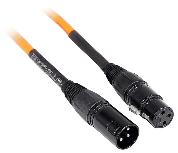 Rockville RCXFM10P-O Orange 10 Foot Female to Male REAN XLR Microphone Speaker Cable