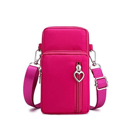Roomy Crossbody Bag for iPhone 15/14 Plus & Samsung Galaxy S24 - Stylish Pink Cellphone Shoulder Pouch Purse