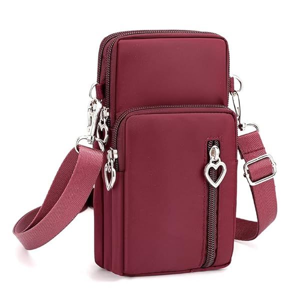 Roomy Crossbody Bag for iPhone 15 & Samsung Galaxy - Stylish Purple Shoulder Pouch Purse