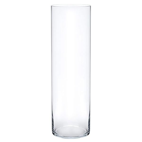 Royal Imports 16 Inch Tall Clear Glass Vase Decorative Centerpiece for Home or Wedding Cylinder Shape