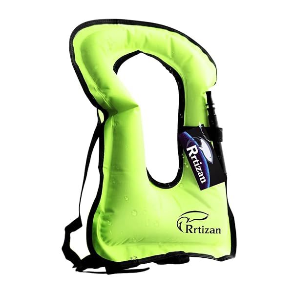 Rrtizan Inflatable Snorkel Vest for Adults - Portable Swim Jacket for Safe Snorkeling & Diving (Green)