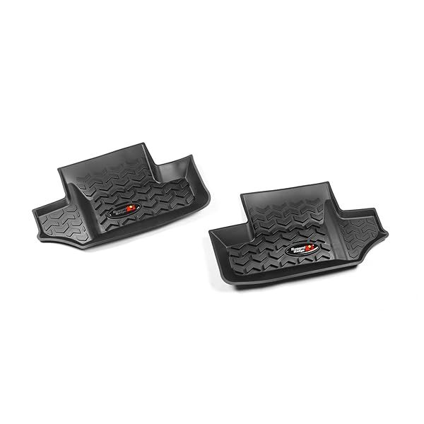 Rugged Ridge Rear Floor Liners for Jeep Wrangler JK (2007-2018) | All-Terrain Black Pair | Model 12950.02