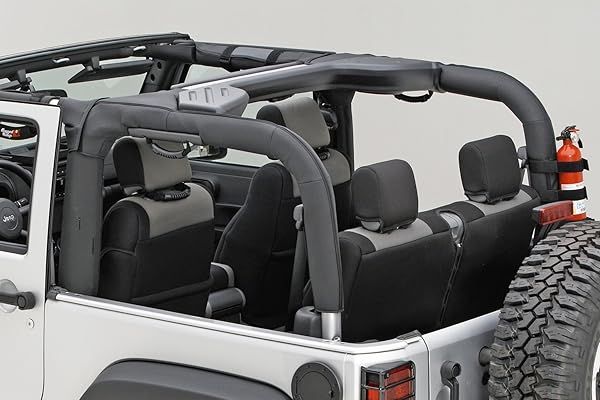 Rugged Ridge Roll Bar Cover for 2007-2018 Jeep Wrangler JK - Durable Black Polyester | Model 13613.02