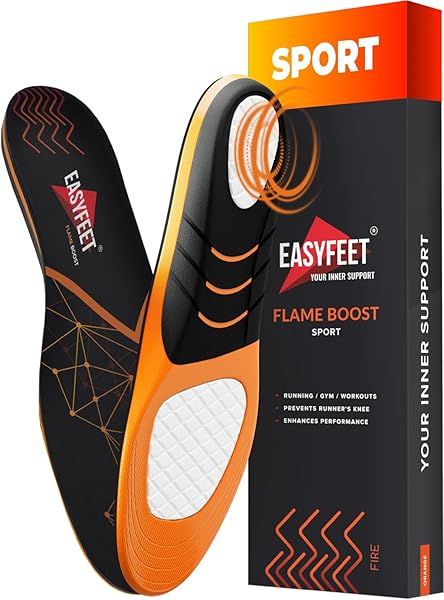 Running Athletic Shoe Insoles for Men and Women - Shock Absorption Comfort Inserts for Sports Walking Hiking Tennis Basketball