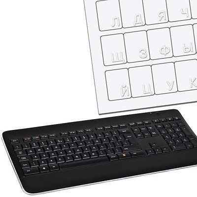 Russian Transparent Keyboard Stickers with White Letters for Laptops & PCs - Easy to Apply!