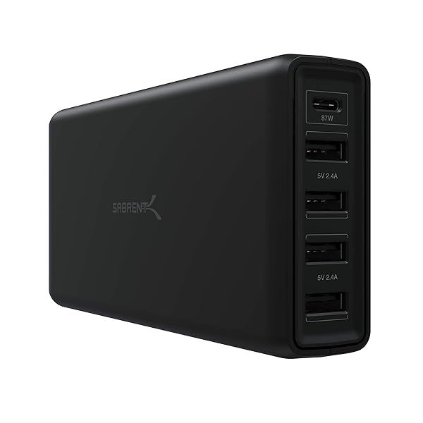 Buy SABRENT 114W 5-Port USB A & Type C PD Smart Charger - Fast Charging Station (AX-LPD5)
