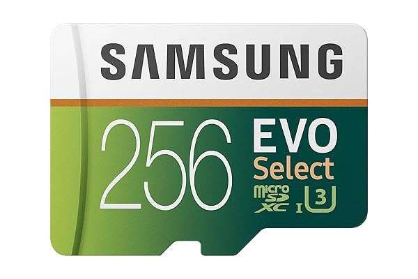 Buy SAMSUNG 256GB MicroSDXC EVO Select Card - 100MB/s U3 Speed with Full-Size Adapter